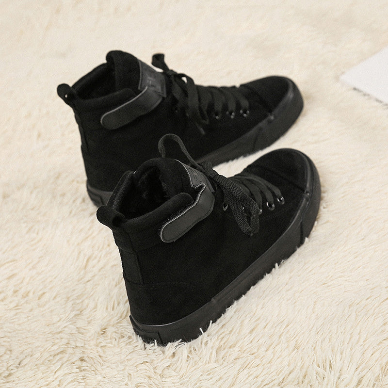 High-Top Canvas Schuhe Frauen Alle Schwarz Klett Sport Weiß Schuhe Frauen