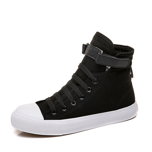 High-Top Canvas Schuhe Frauen Alle Schwarz Klett Sport Weiß Schuhe Frauen