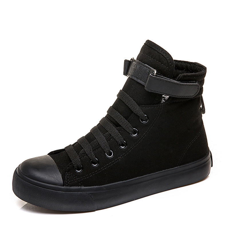 High-Top Canvas Schuhe Frauen Alle Schwarz Klett Sport Weiß Schuhe Frauen