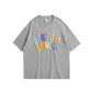 New Street Fashion Brand Three-Dimensional Foam Printing Color Letters Loose Short-Sleeved T-Shirt Men