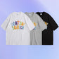 New Street Fashion Brand Three-Dimensional Foam Printing Color Letters Loose Short-Sleeved T-Shirt Men