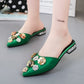 Casual Rhinestone Lazy Cloth Bread Head Sandals Large Size Wholesale