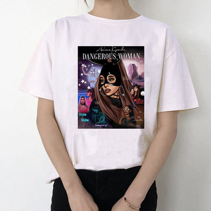 Kurzarm-Print mit amerikanischem Sänger