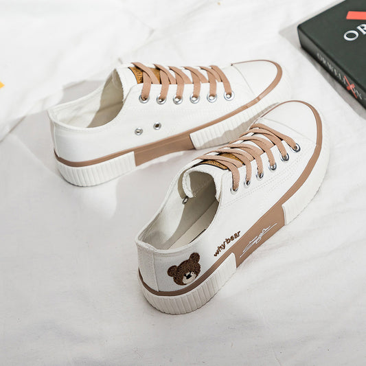 Bear Canvas Shoes For Women Spring New Korean Board