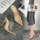 Simple And Versatile Pointed Transparent High Heel Women'S Sandals And Slippers