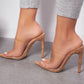 Simple And Versatile Pointed Transparent High Heel Women'S Sandals And Slippers
