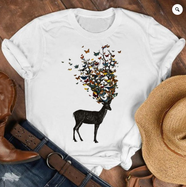 Loose Large Fashion Butterfly T Shirt Personality Trend Bottoming Shirt