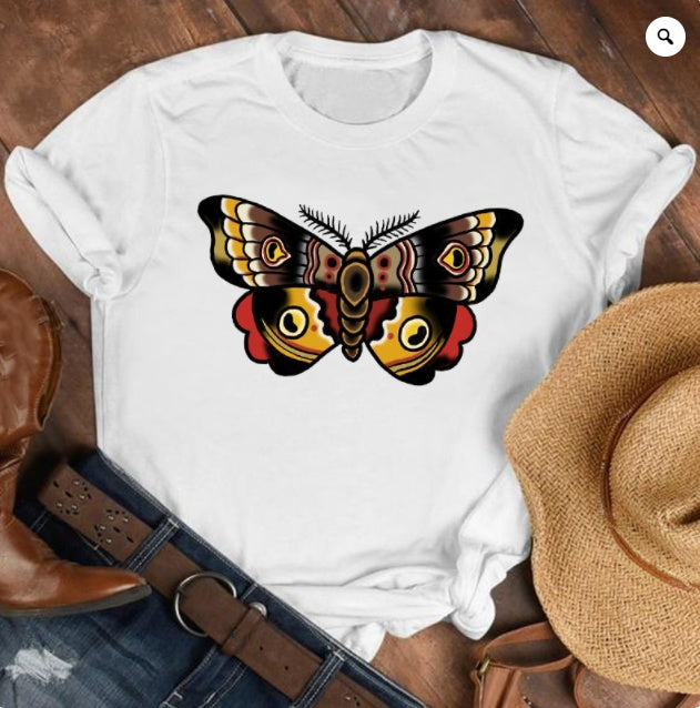 Loose Large Fashion Butterfly T Shirt Personality Trend Bottoming Shirt