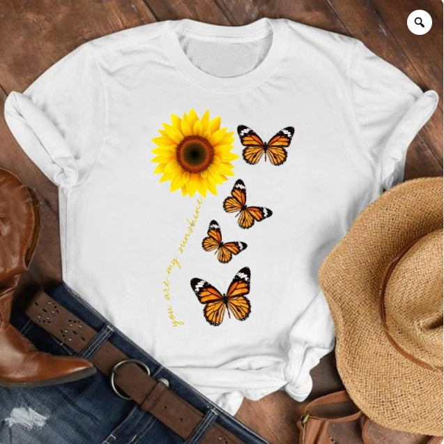 Loose Large Fashion Butterfly T Shirt Personality Trend Bottoming Shirt