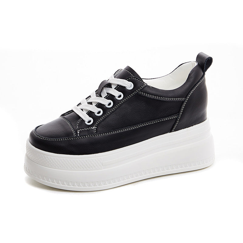 Neue Stil Rindsleder Mesh Casual Schuhe Trifle Bottom Wedge Heel Damen Einzelschuhe