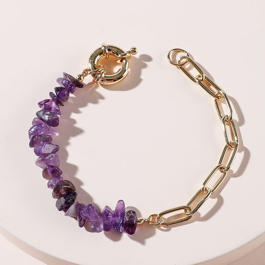 Qingdao Daiwei Schmuck Rohstein Kristall Amethyst Stein Kette Armband