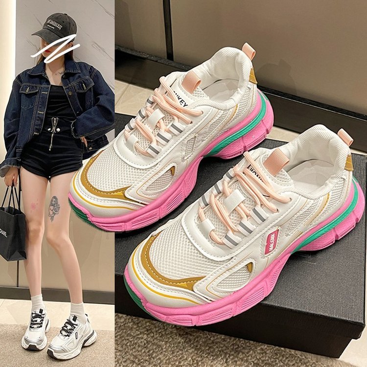Sneaker casual da donna con piattaforma in mesh all-match