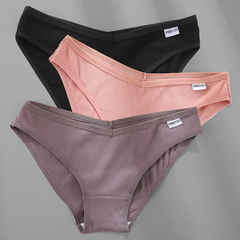 3 pezzi M-4XL mutandine di cotone biancheria intima femminile slip sexy da donna