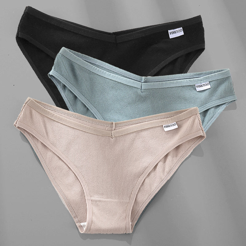 3 pezzi M-4XL mutandine di cotone biancheria intima femminile slip sexy da donna