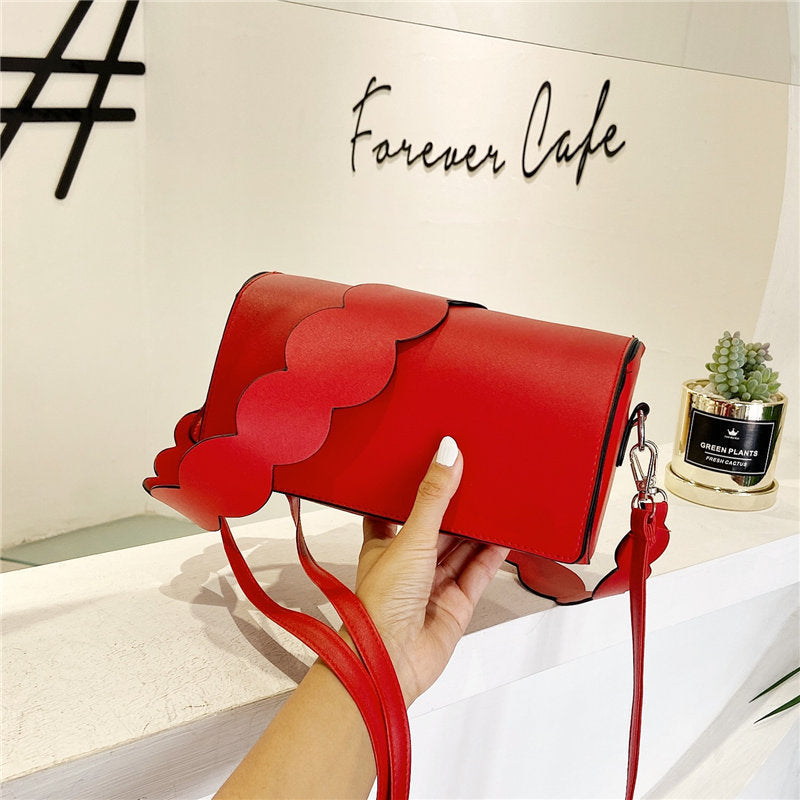 Borsa da donna in PU piccola borsa quadrata con cuciture per auto piccola cartella