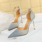 Women's High Heel Shallow Mouth Pointed Toe Colorblock Shoes