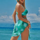 3pcs Tie Dye Print Bikini With Short Skirt Summer Beach Sexy Swimwear Womens Clothing