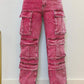 Lässige Jeans für Damen mit Taschen und Diamant-Overalls