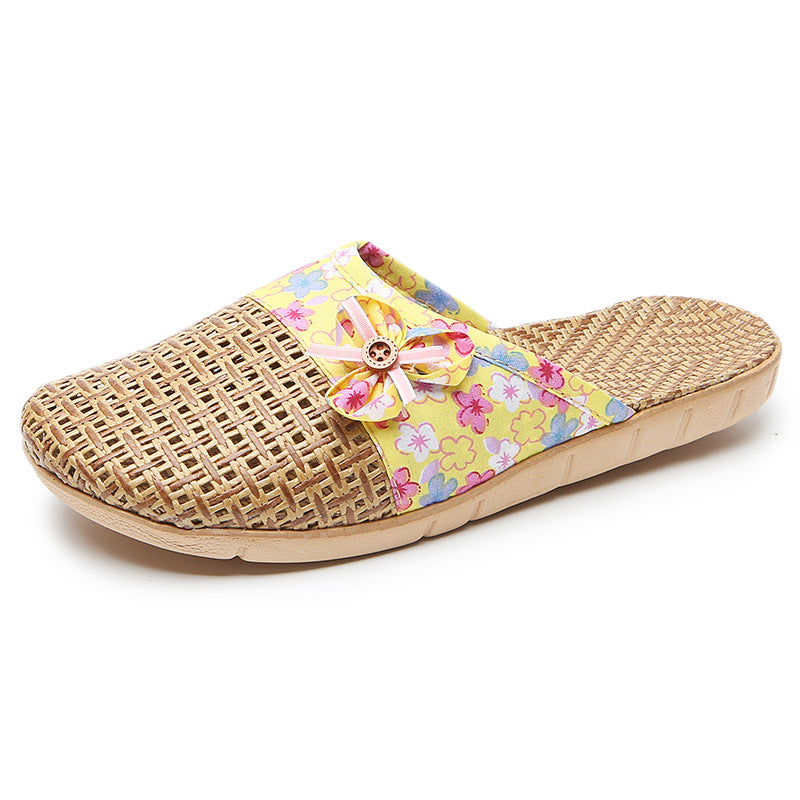 Pantofole in rattan, lino, bambù, erba, lino, silenziose e antiscivolo