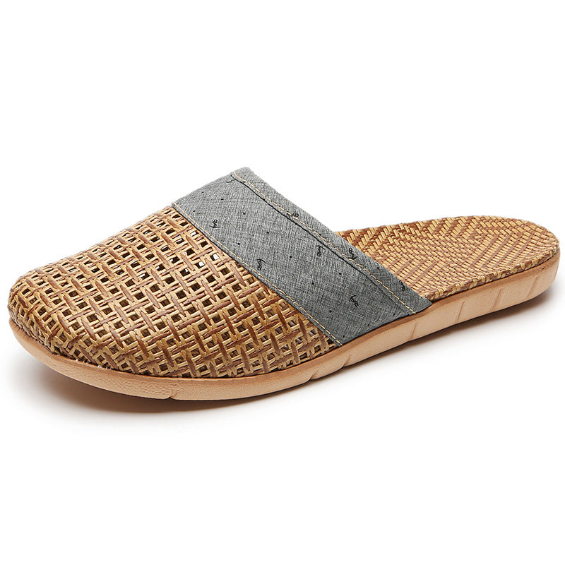Pantofole in rattan, lino, bambù, erba, lino, silenziose e antiscivolo