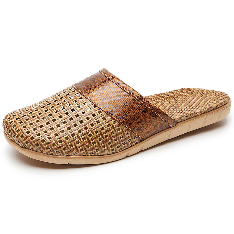 Pantofole in rattan, lino, bambù, erba, lino, silenziose e antiscivolo