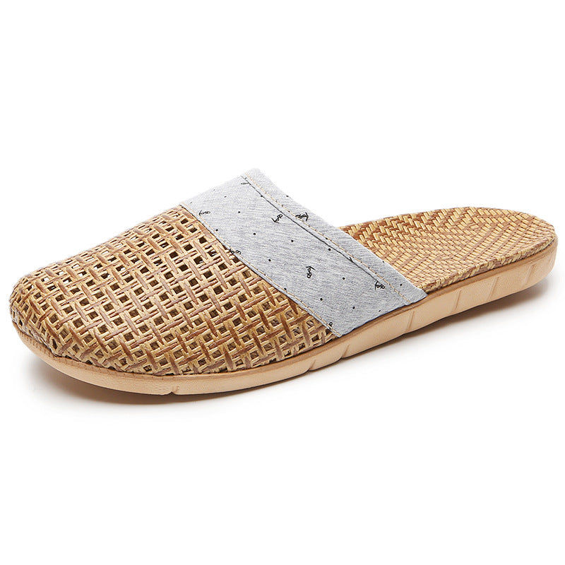 Pantofole in rattan, lino, bambù, erba, lino, silenziose e antiscivolo