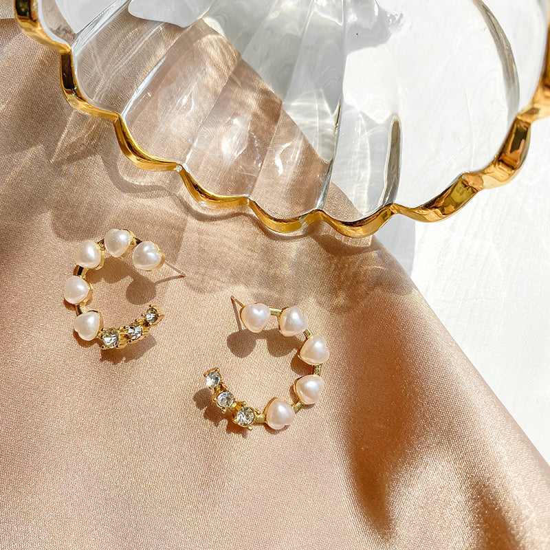 Orecchini di perle naturali all'ingrosso in argento sterling 925 stile Frosty