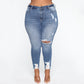 Women Clothes Ripped Plus Size Ladies Denim Pants Jeans