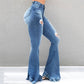 Pantaloni svasati in denim slim fit