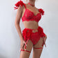 Reggiseno intimo donna in pizzo con mutandine e lingerie sexy in piuma