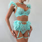 Reggiseno intimo donna in pizzo con mutandine e lingerie sexy in piuma