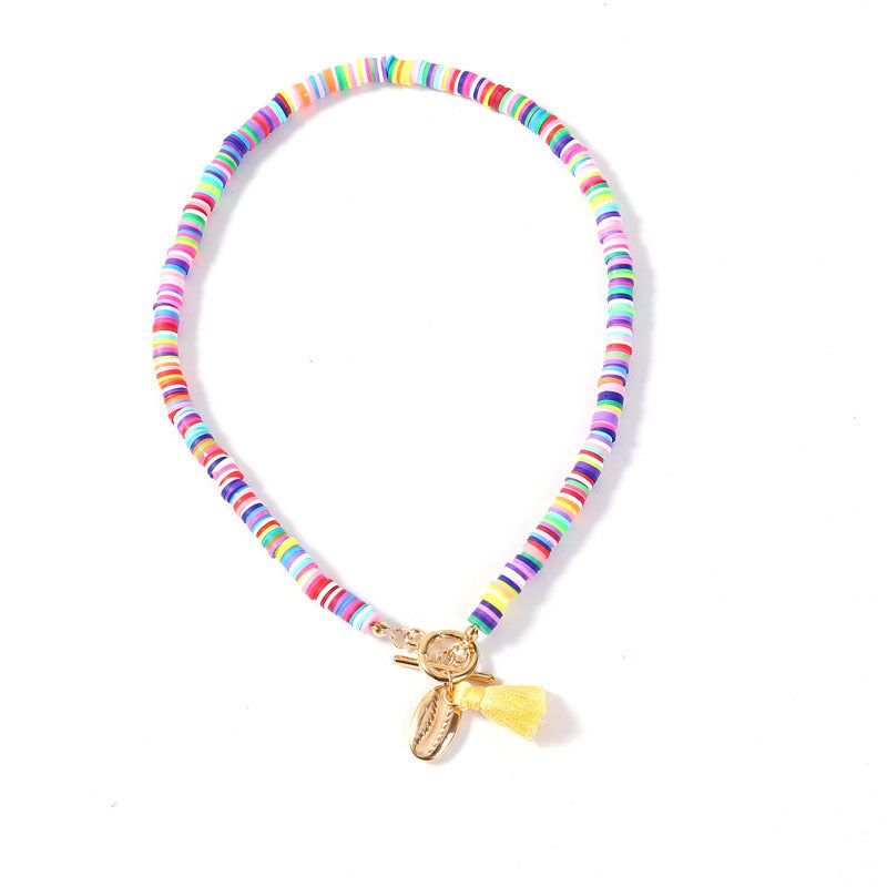 Collana di conchiglie bohémien con nappa femminile e collana dolce e selvaggia
