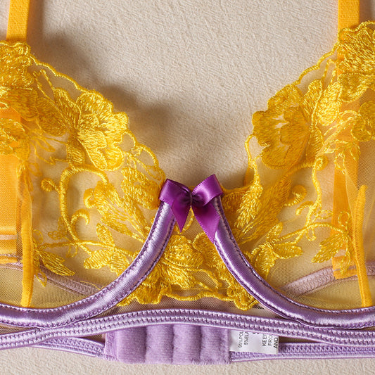 Reggiseno intimo con ricamo floreale alla moda femminile