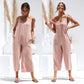 Tuta casual da donna in lino e cotone nuova