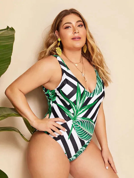 Digital printing plus fat one-piece swimming