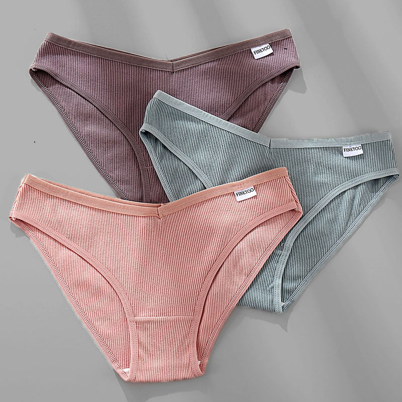 3 pezzi M-4XL mutandine di cotone biancheria intima femminile slip sexy da donna