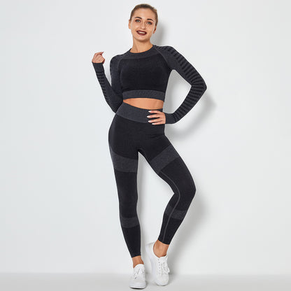 Seamless knitted high-stretch yoga sleeve slim long sleeves