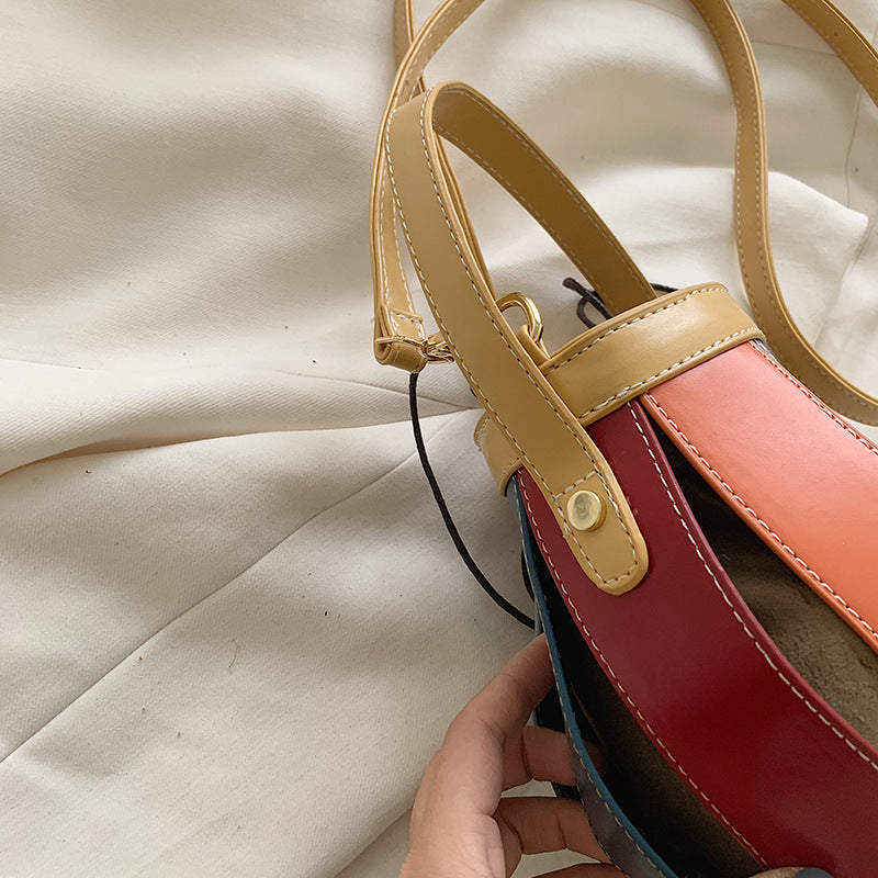 Borsa a secchiello portatile rossa a rete