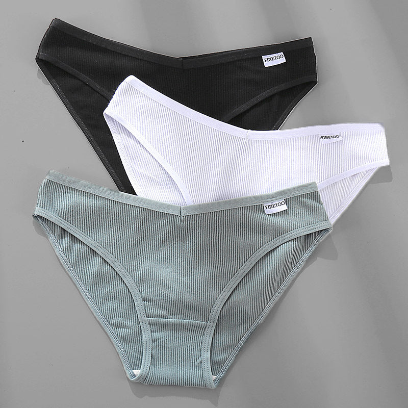 3 pezzi M-4XL mutandine di cotone biancheria intima femminile slip sexy da donna