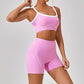 Outdoor-Sport-Yoga-Anzüge Damen Spaghettiträger Kontrastfarbe Fitness-Set Outfits