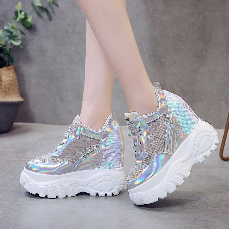 Scarpe sportive da papà per celebrità, traspiranti, con suola spessa e spugna in rete