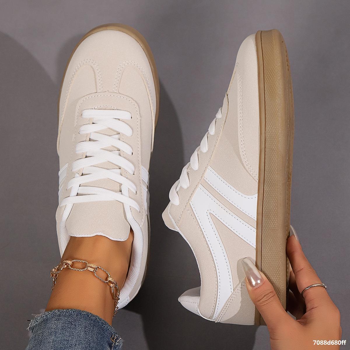 Scarpe basse con lacci e punta tonda, scarpe sportive alla moda, scarpe casual da donna