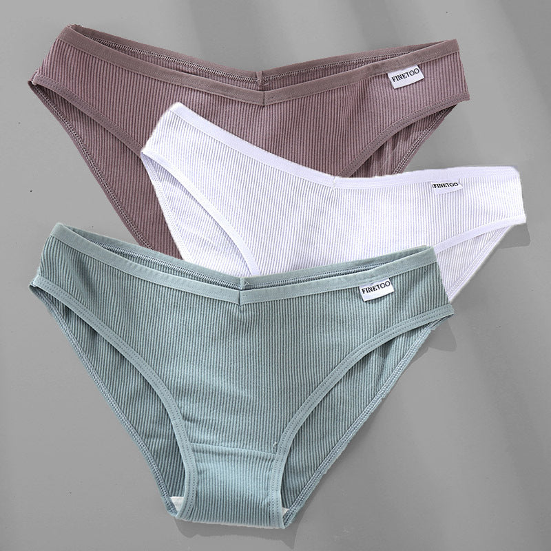 3 pezzi M-4XL mutandine di cotone biancheria intima femminile slip sexy da donna