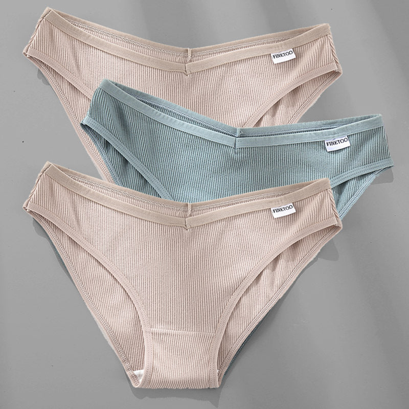 3 pezzi M-4XL mutandine di cotone biancheria intima femminile slip sexy da donna