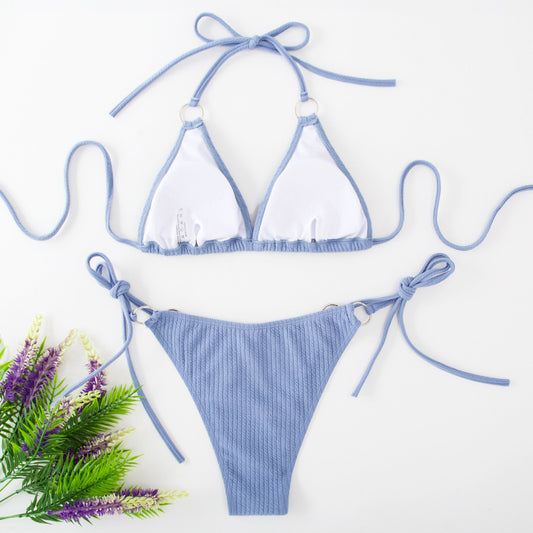 Sexy Bikini Set Sommer Seite Krawatte Tanga Bandage Stil Badeanzug Damen Kleidung