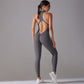 Solide Beauty-back Lange Hosen Jumpsuit Yoga Fitness Running Dance Slim Bodysuit Damen Sportbekleidung