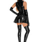 Patent PU Leather Mirror Lingerie Women Tight One Piece Dress