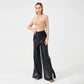 Fashion PU Trousers Metal Zipper Pocket Long Pants