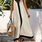 Women Two-Tone Sleeveless Casual Summer Dress Maxi Women Outfit