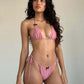 Pure Color Bikini Swimsuit Bow Tie Women